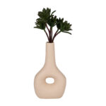 Decorative Stoneware Ceramic Vase with Sculptural Donut Shape and Boho Modern Design for Artistic Accent Styling and Contemporary Shelf or Tabletop Display - Image 5