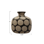 Delois Terra-cotta Vase with Wax Relief Dots, Natural - Image 4