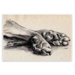 Dog Paw Charcoal Design Minimal Tan Black by Jennifer Paxton Parker - Graphic Art Print - Image 7