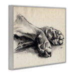 Dog Paw Charcoal Design Minimal Tan Black by Jennifer Paxton Parker - Graphic Art Print - Image 2