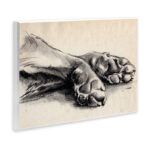 Dog Paw Charcoal Design Minimal Tan Black by Jennifer Paxton Parker - Graphic Art Print - Image 2