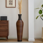 Eibhinn 39" Tall Floor Vase, Two-tone Hand Woven Rattan Finish, Large Flower Decorative Vase - Image 2