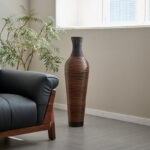 Eibhinn 39" Tall Floor Vase, Two-tone Hand Woven Rattan Finish, Large Flower Decorative Vase - Image 4