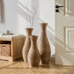 Eibhinn 3 Piece Set Retro Handmade Rattan Floor Vase, Tall Large Flower Vase, Multicolor Finish - Image 2