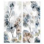 Elegant Abstract Botanical Plant Leaves Pattern Collage by Albert Koetsier - 2 Piece Graphic Art Set - Image 2