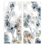 Elegant Abstract Botanical Plant Leaves Pattern Collage by Albert Koetsier - 2 Piece Graphic Art Set