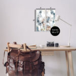 Elegant Abstract Botanical Plant Leaves Pattern Collage by Albert Koetsier - 2 Piece Graphic Art Set - Image 3