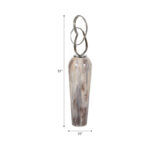 Elegant Metal Vase with Sculptural Accent Modern Glam Iron & Aluminum Decorative Accent - Image 4