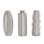 Elleigh Ceramic Dimensional Ribbed Decorative Vase with Varying Shapes Set