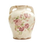 Escarleth 8'' Tuscan Ceramic Floral Print Table Vase
