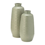 Estancia Modern Vase with Sculpted Embossed Detailing - Sleek Silhouette for Home Decor Styling - Image 2
