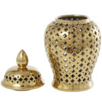 Estarlin Ceramic Decorative Jars with Geometric Cutout Design and Lid - Image 2