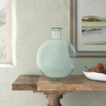 Eugenia Recycled Glass Handmade Ribbed Spanish Bottle Decorative Vase - Image 2