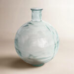 Eugenia Recycled Glass Handmade Ribbed Spanish Bottle Decorative Vase