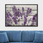 Famous Artwork Purple Lavender Flowers On Wood Effect Background Retro Rustic Large Pictures Canvas Print Wall Art - Image 2
