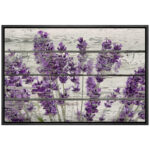 Famous Artwork Purple Lavender Flowers On Wood Effect Background Retro Rustic Large Pictures Canvas Print Wall Art - Image 4