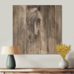 Farmhouse Horse - Modern Farmhouse Print on Natural Pine Wood