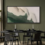 Faux Texture Abstract Green Minimalist Modern Artwork - Extra Large Framed Wall Art Canvas Print - Image 3