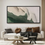 Faux Texture Abstract Green Minimalist Modern Artwork - Extra Large Framed Wall Art Canvas Print - Image 7