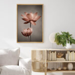 Flower Blossom Lotus Flower Pictures Minimalist Floral Bathroom Decor Large Gallery Wrapped Canvas Print Wall Art