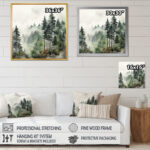 Forest Pine Tree Misty Morning I - Forest wall art print, Forest pine tree canvas art - Image 3