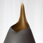 Frosted Vase w/Amber Casing - Image 4