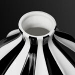 Gelb Black And White Striped Handmade Ceramic Vase (Round 5.5") - Image 3