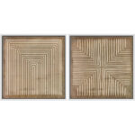 Geometric Abstract Line Minimalist - Canvas Master Bedroom Wall Art Work 2 Pieces Print - Image 5