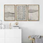 Geometric Abstract Simple Neutral Modern Pictures Home Decor - Framed Canvas Print Wall Art Work - Image 4