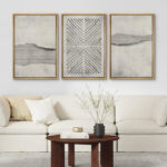 Geometric Abstract Simple Neutral Modern Pictures Home Decor - Framed Canvas Print Wall Art Work - Image 5