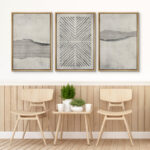 Geometric Abstract Simple Neutral Modern Pictures Home Decor - Framed Canvas Print Wall Art Work - Image 8