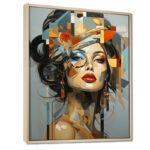 Glam Harmonious Cubist Woman Portrait I - Fashion Canvas Wall Art - Image 2