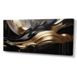 Gold And Black Captivating Marble II - Abstract Marble Canvas Print Wall Art - Image 4
