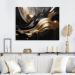 Gold And Black Captivating Marble II - Abstract Marble Canvas Print Wall Art - Image 6
