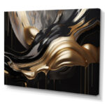 Gold And Black Captivating Marble II - Abstract Marble Canvas Print Wall Art