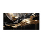 Gold And Black Captivating Marble II - Abstract Marble Canvas Print Wall Art - Image 2