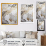 Gold And Grey Abstracted Line Artistry V - Abstract Line Art Canvas Prints - Image 5