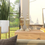 Gold Metal Living Room Decorative Jars with Finial Lids - Image 2