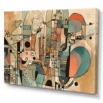 Golden Mid Century Boho Drawing - Abstract Minimalism Wall Art - Image 2