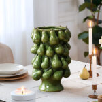 Green Modern Pears 12.4-Inch Tall Vase