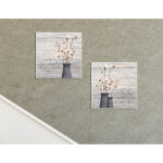 Grey Home Sweet Home Cotton Flower in Vase by Kimberly Allen - Painting - Image 2