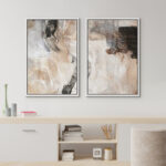 Grunge Abstract Paint Stroke Effect Organic Modern Artwork On Canvas 2 Pieces Print Wall Art - Image 8