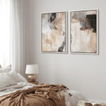 Grunge Abstract Paint Stroke Effect Organic Modern Artwork On Canvas 2 Pieces Print Wall Art - Image 2