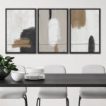 Grunge Brown Gray Paint Abstract Modern Rustic Nordic Home Decor - Framed Canvas Print Wall Art Work - Image 2