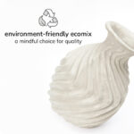 Handcrafted White Bud Shaped Ecomix Vase with Textured Wave-design - Image 6