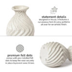 Handcrafted White Bud Shaped Ecomix Vase with Textured Wave-design - Image 7