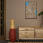 Harlow 31.5 inch Tall Bamboo Floor Vase, Burgundy and Natural Finish, Decorative Accent - Image 6