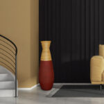 Harlow 31.5 inch Tall Bamboo Floor Vase, Burgundy and Natural Finish, Decorative Accent - Image 7