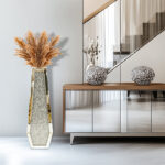 Heavy Duty Large Mirrored Floor Vase Crystal Crushed Diamond Flower Glass Vase - Image 6