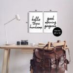 Hello There Good Morning - 2 Piece Textual Art Set on Wood - Image 3